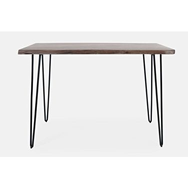 Nature'S Edge 52 Inch Live Edge Counter Height Dining Table In Slate