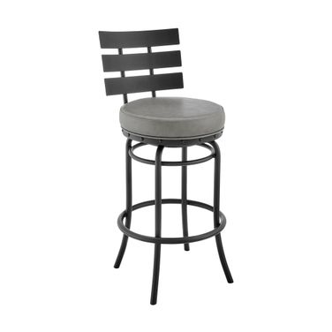 Natya Swivel Counter or Bar Stool In Black and Gray