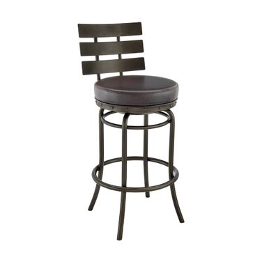 Natya Swivel Counter or Bar Stool In Mocha and Brown