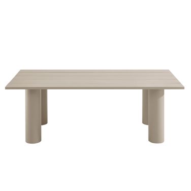 Nautica Outdoor Patio 87 Inch Rectangular Aluminum Dining Table In Taupe