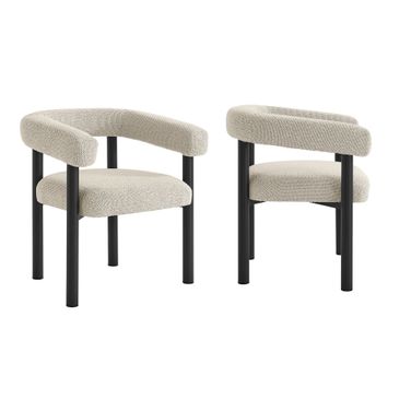Nautica Outdoor Patio Aluminum Dining Armchairs Set of 2 In Ivory and Graphite