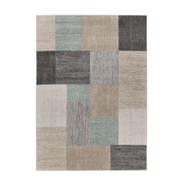 Nava Rysta Color Block Indoor Area Rug In Beige and Blue