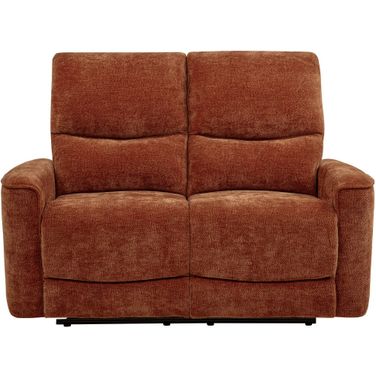 Navarro Chenille Upholstered Reclining Loveseat In Burnt Orange