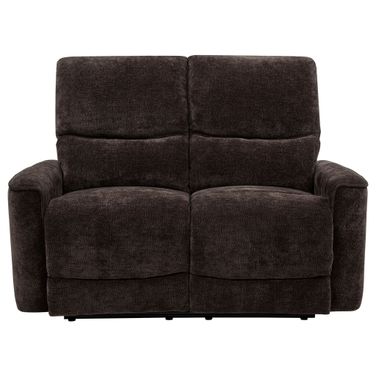 Navarro Chenille Upholstered Reclining Loveseat In Dark Brown