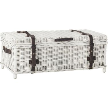 Navarro White Rattan Coffee Table Trunk