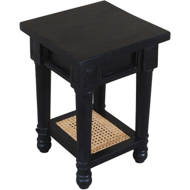 Navice 1 Shelf End Table In Natural and Black