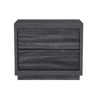 Navis 26 Inch 2-Drawer Nightstand In Charcoal Gray