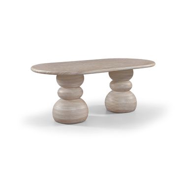 Navo 78.75 Inch Concrete Indoor and Outdoor Dining Table In Travertine