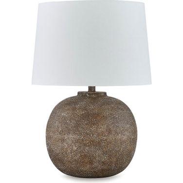 Neavesboro Table Lamp In White and Brown