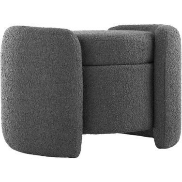 Nebula Charcoal Boucle Upholstered Ottoman