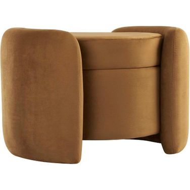Nebula Cognac Upholstered Performance Velvet Ottoman