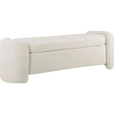 Nebula Ivory Boucle Upholstered Bench