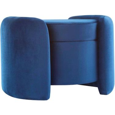 Nebula Midnight Blue Upholstered Performance Velvet Ottoman