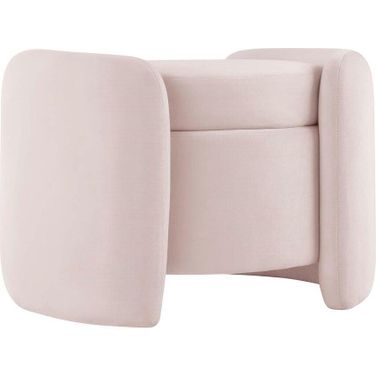 Nebula Pink Upholstered Performance Velvet Ottoman