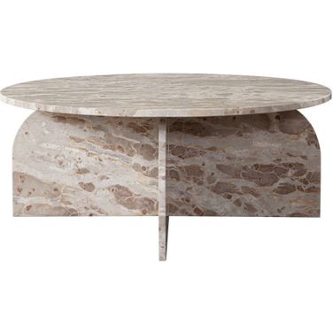 Nebula Round Cocktail Table In Genuine Marble Panther Beige Finish