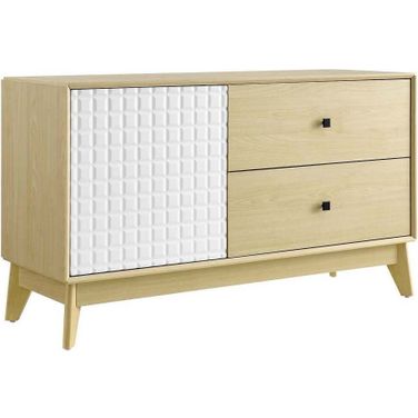 Nectar 43 Inch Wood Grain Accent Cabinet In Natural and White