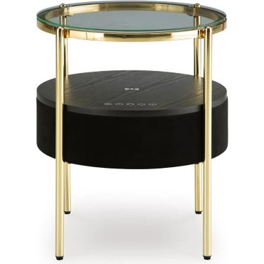 Nedman Accent Table with Speaker In Black and Gold
