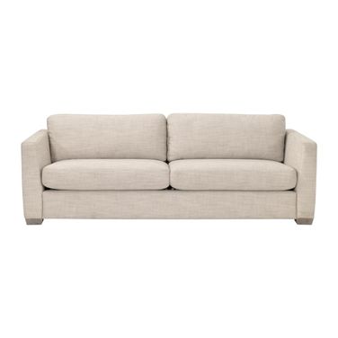 Neiman 95 Inch Taper Arm Sofa In Flax Linen and Natural Gray