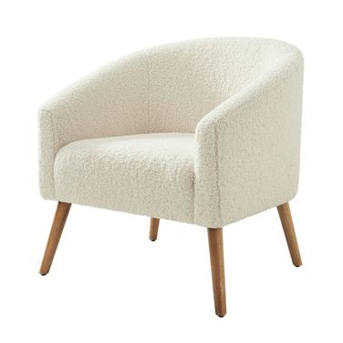 Nell Boucle Armchair In Ivory