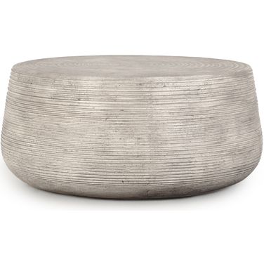 Nellie 37 Inch Outdoor Coffee Table In Light Gray