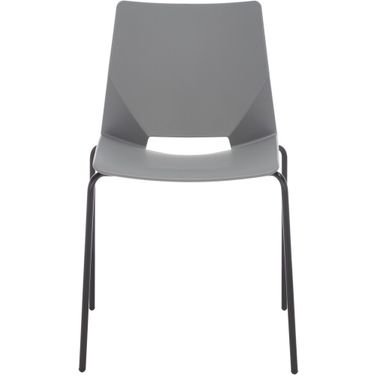 Nellie Molded Plastic Dining Chair Set of 2 In Grey/Black