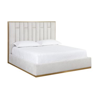 Nemu King Platform Bed In Rhea Light Barley