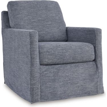 Nenana Next-Gen Nuvella Swivel Glider Accent Chair In Denim