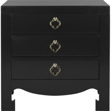 Nero Black 3-Drawer Nightstand
