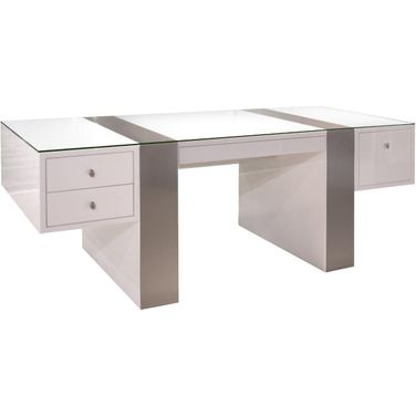Nero White Lacquer Desk
