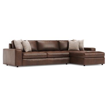 Nest 2-Piece Leather Sectional In Brown