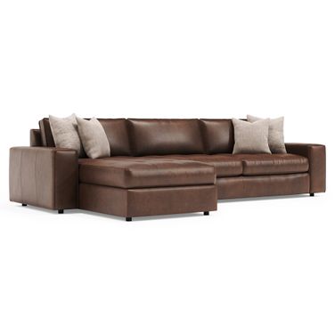 Nest 2-Piece Leather Sectional In Brown
