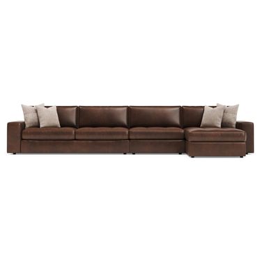Nest 3-Piece Leather Sectional In Brown