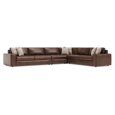 Nest 4-Piece Leather Sectional In Brown