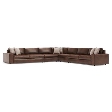 Nest 5-Piece Leather Sectional In Brown