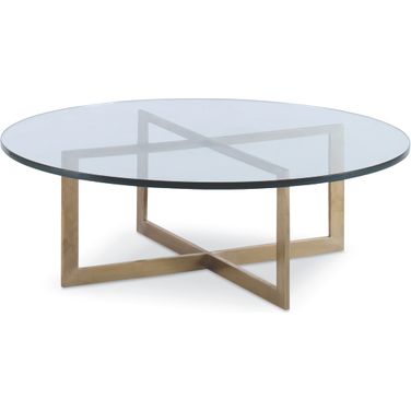 48 Inch Nest Cocktail Table - Glass Top In Matte Brass