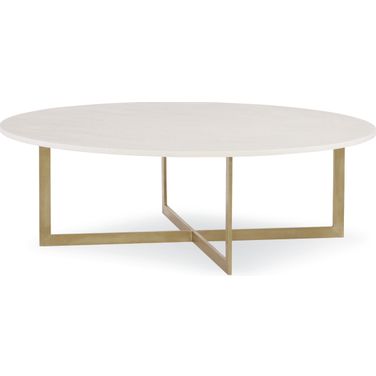 Nest Cocktail Table - Stone Top (Large) In Matte Brass