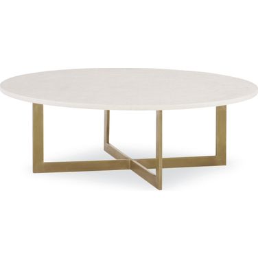 Nest Cocktail Table - Stone Top (Small) In Matte Brass
