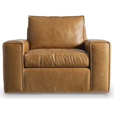 Nest Leather Swivel Chair In Tan