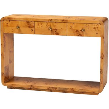 Netra Wood Console Table In Natural Real Burl