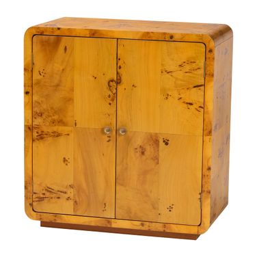 Netra Wood Storage Cabinet In Natural Real Burl
