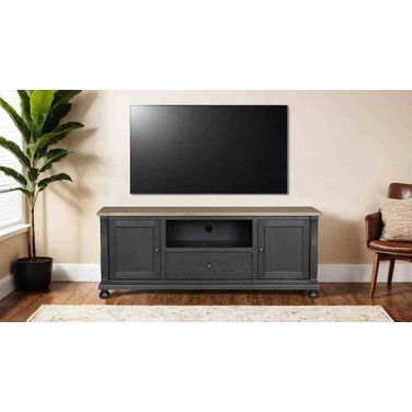 Neue Mills 75 Inch TV Console In Weathered Black and Brown