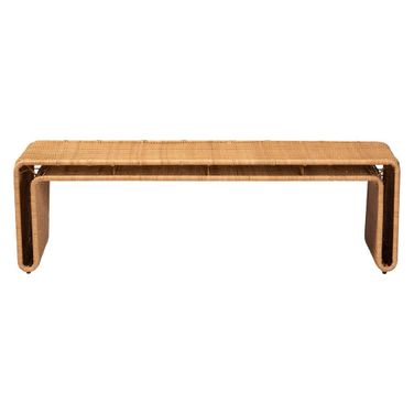 Nevada Rattan Accent Bench In Light Honey