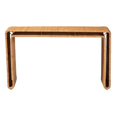 Nevada Rattan Console Table In Light Honey