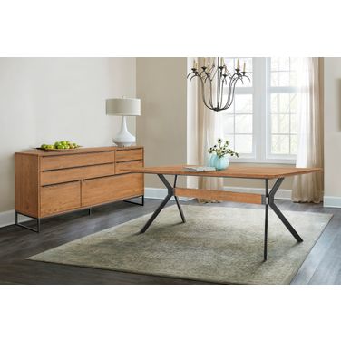 Nevada Rustic 2-Piece Set with Dining Table and Sideboard In Balsamico
