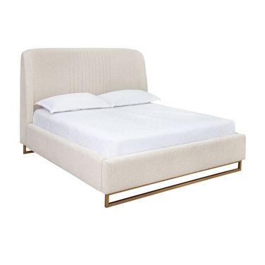 Nevin King Bed In Dove Cream