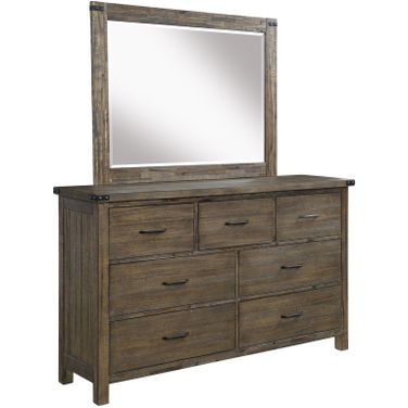 New Classic Furniture Galleon Mirror In Weathered Walnut B1111 060