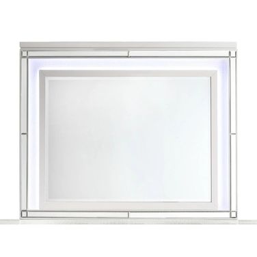 New Classic Furniture Valentino Lighted Mirror In White Ba9698W 060