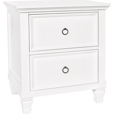 New Classic Tamarack 2 Drawer Nightstand In White 00 044 040