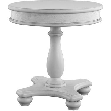 New Haven Round End Table In Oyster Shell