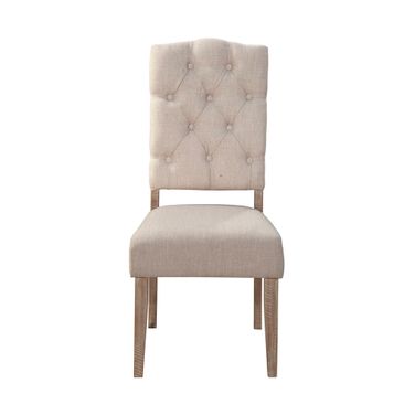 Newberry Button Tufted Parson Chairs Set of 2 In Weathered Natural